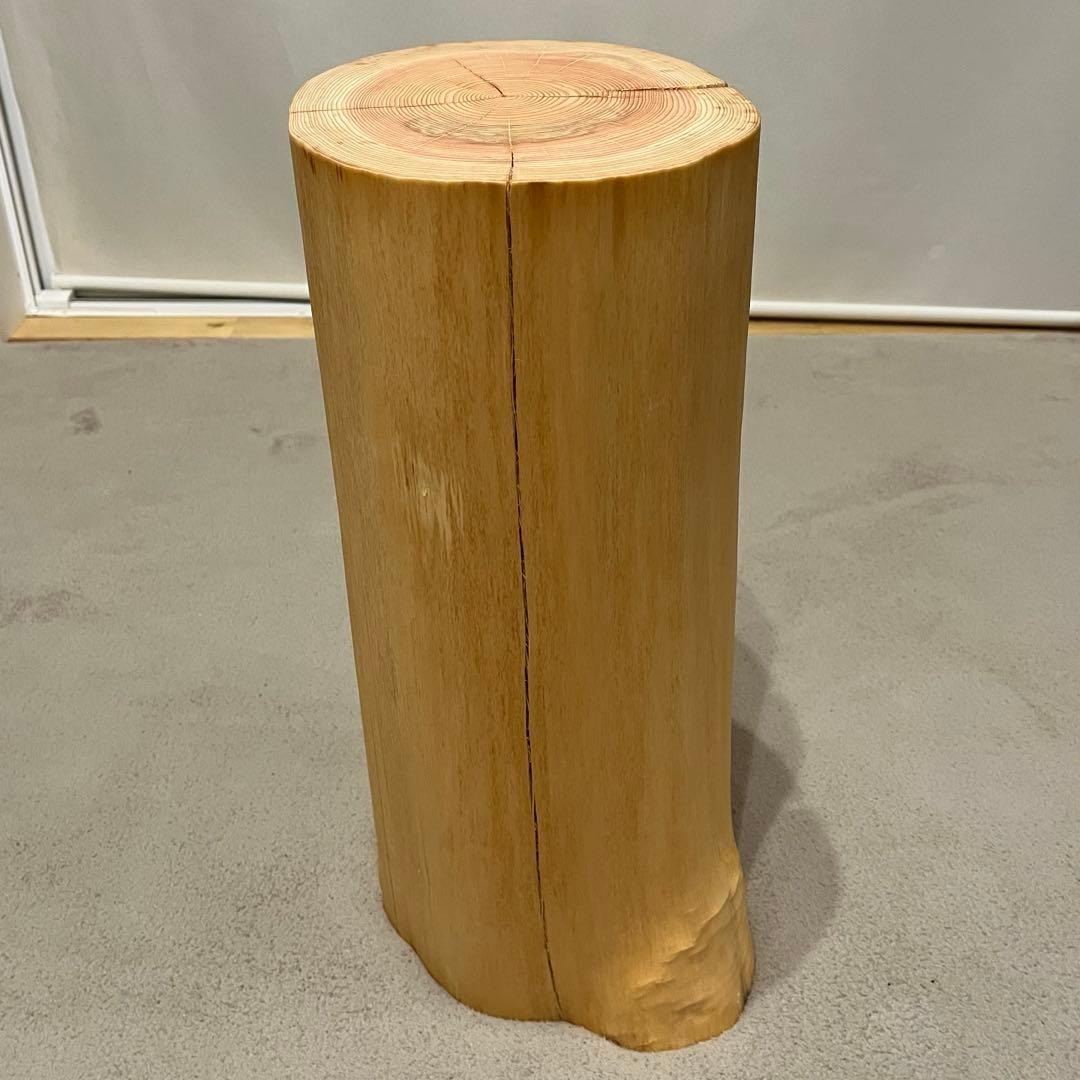 1434 檜　切り株　スツール　丸太椅子　チェア　磨き丸太　インテリア　オブジェ