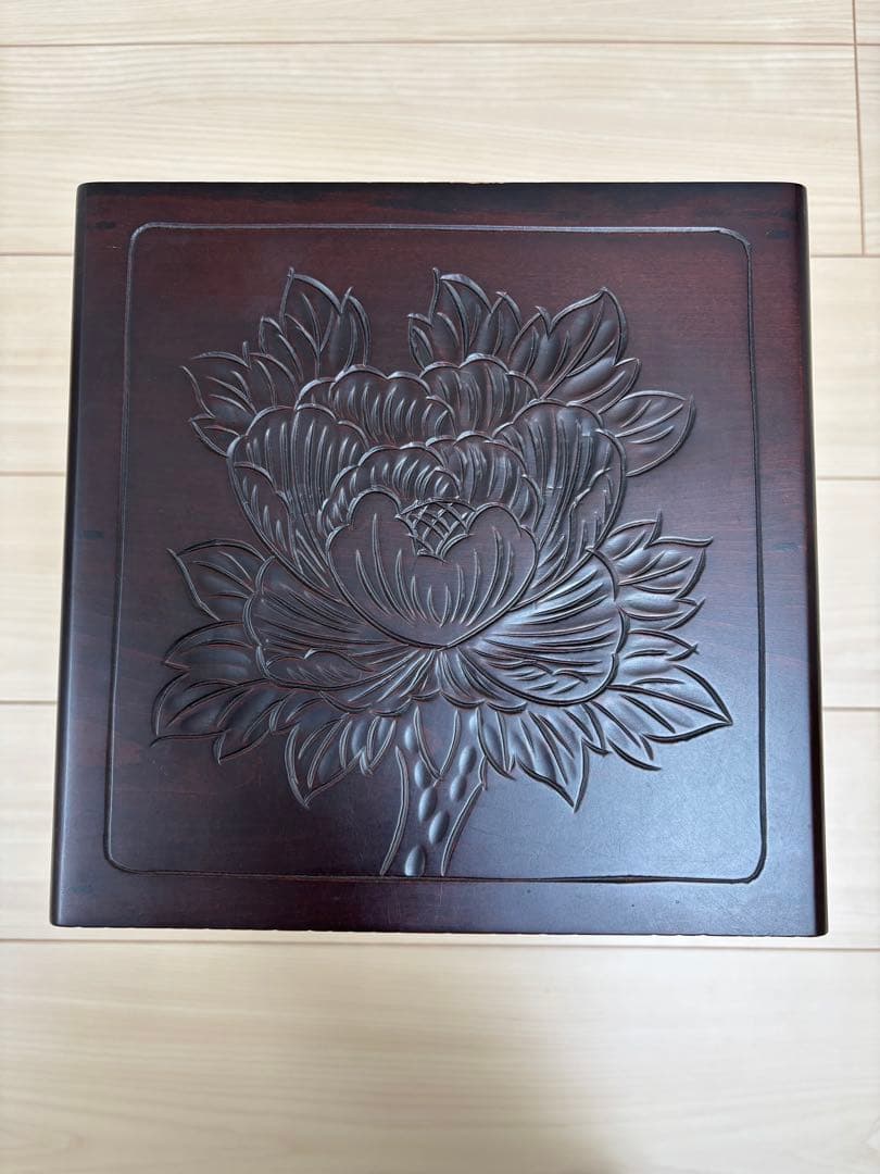 日光彫　小引き出し　牡丹　菖蒲　あやめ　工芸