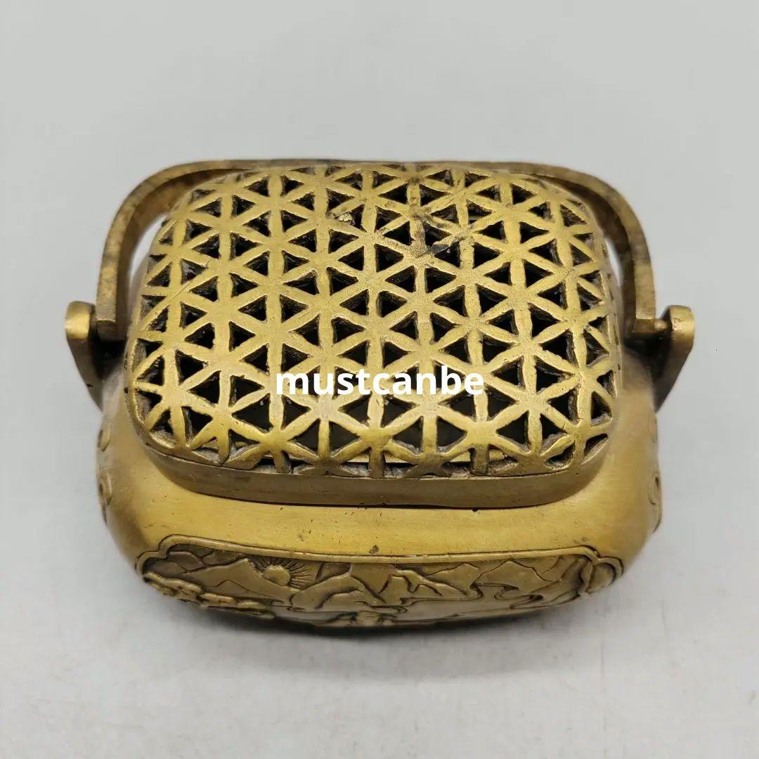 銅製 提梁暖手炉 香り炉 茶道香炉 香道具 装飾品 工芸品 置物