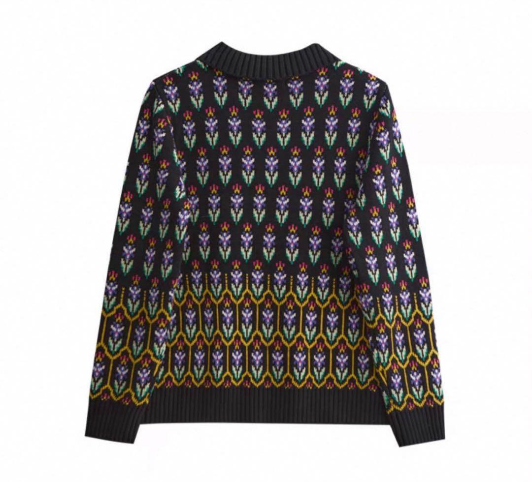 ジヨン GD G-DRAGON ジードラゴン 花柄ジャカードニットカーディガン