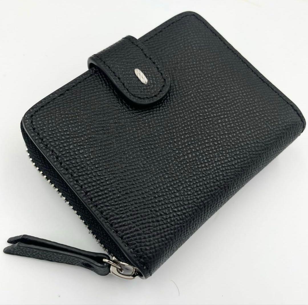 メゾンマルジェラ　ラウンドジップ　ケース　小銭入れ　4ステッチ　黒
