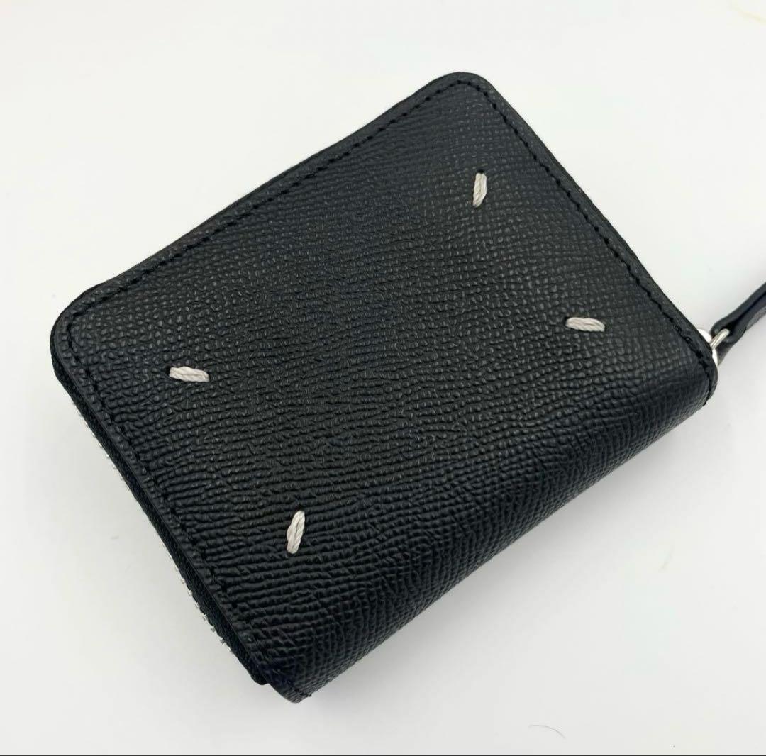 メゾンマルジェラ　ラウンドジップ　ケース　小銭入れ　4ステッチ　黒