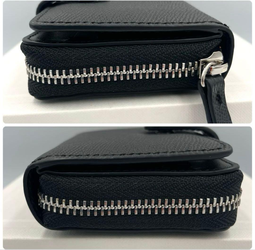 メゾンマルジェラ　ラウンドジップ　ケース　小銭入れ　4ステッチ　黒