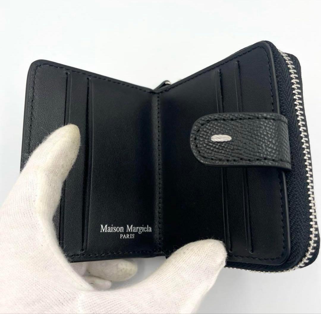 メゾンマルジェラ　ラウンドジップ　ケース　小銭入れ　4ステッチ　黒