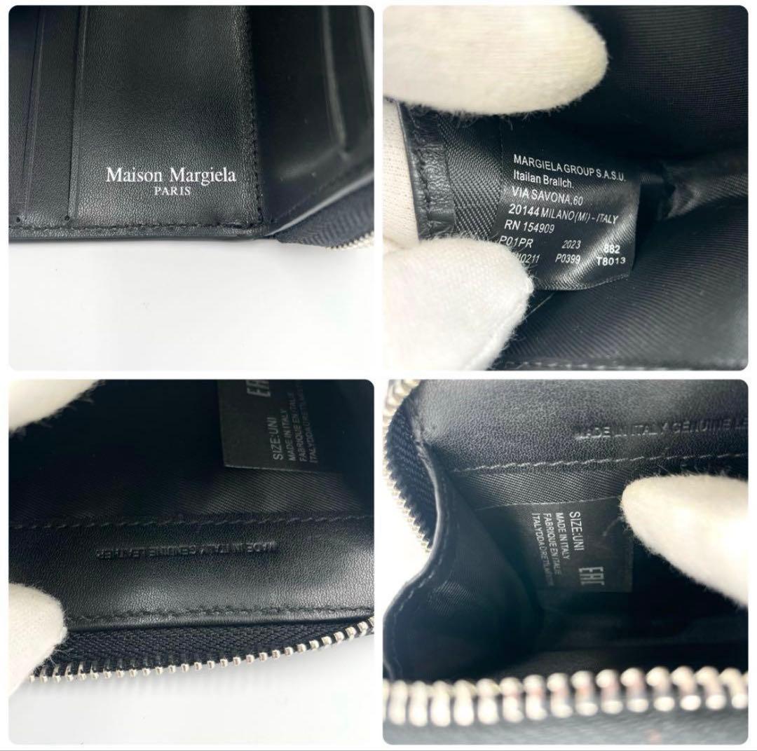 メゾンマルジェラ　ラウンドジップ　ケース　小銭入れ　4ステッチ　黒