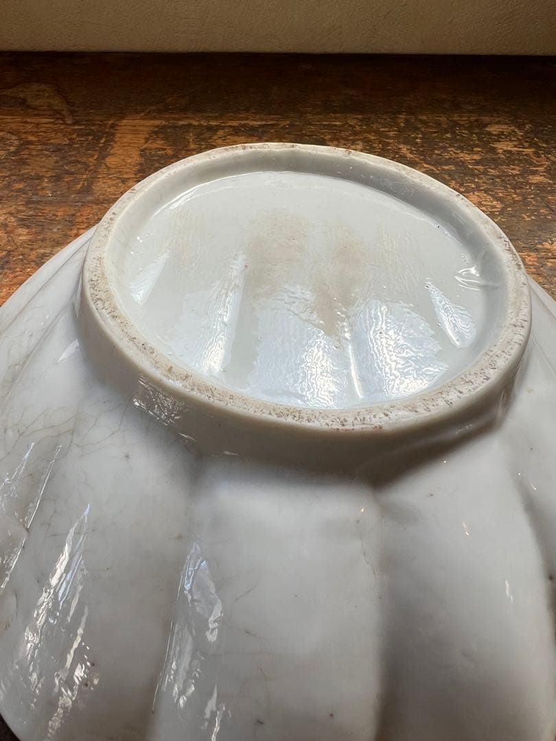 古伊万里　アンティーク　骨董　赤絵貝型菓子器　輸出用　花鳥の図　飾皿