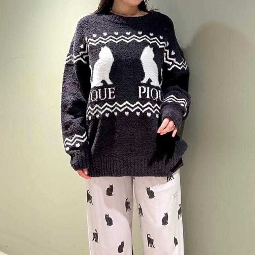 ジェラートピケ ジェラピケ CATジャガードプルオーバー 新品 猫