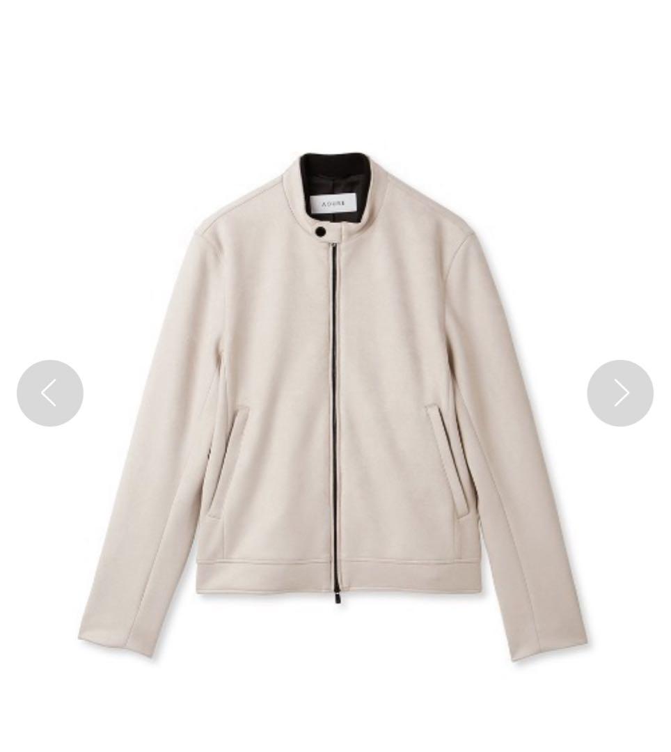 AOURE ポンチスェード シングルライダースジャケット