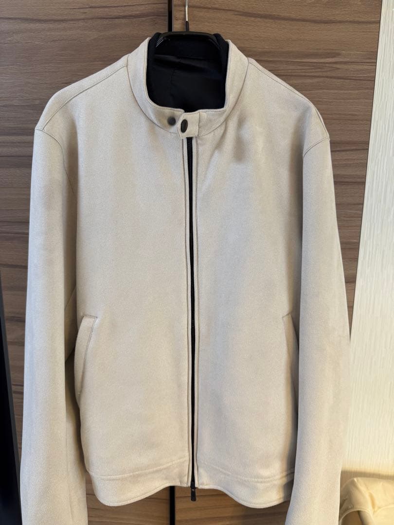 AOURE ポンチスェード シングルライダースジャケット