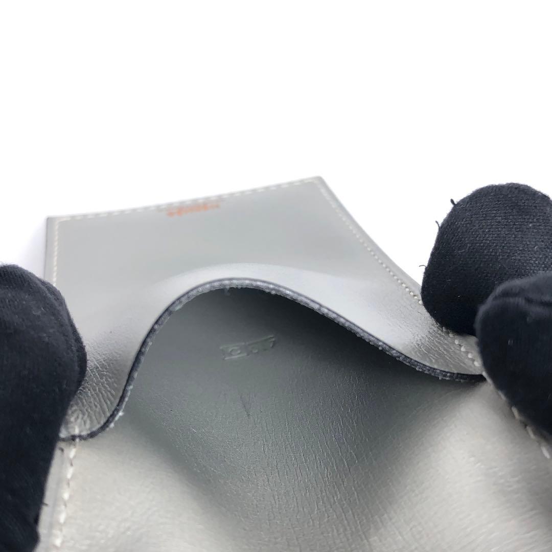 HERMES エルメス メモ帳カバー レザー グレー系 メモ帳付き