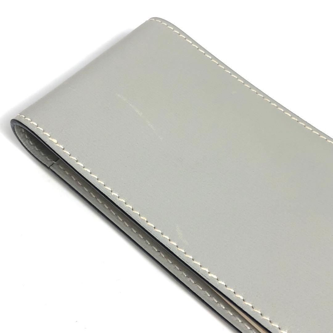 HERMES エルメス メモ帳カバー レザー グレー系 メモ帳付き