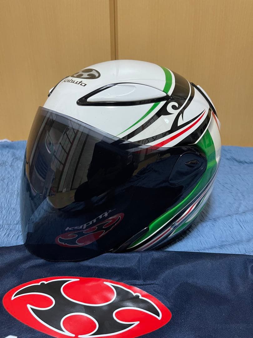 【美品】Kabuto ジェットヘルメット屋外 未使用 クリアシールド付き