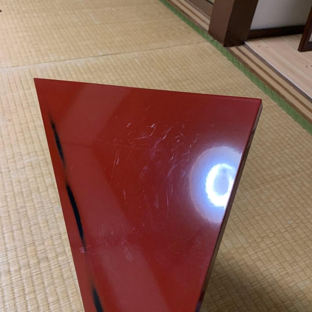 根来塗 コーナーラック 和風 民芸品 和室 飾り台 旅館 和モダン 朱色 レトロ