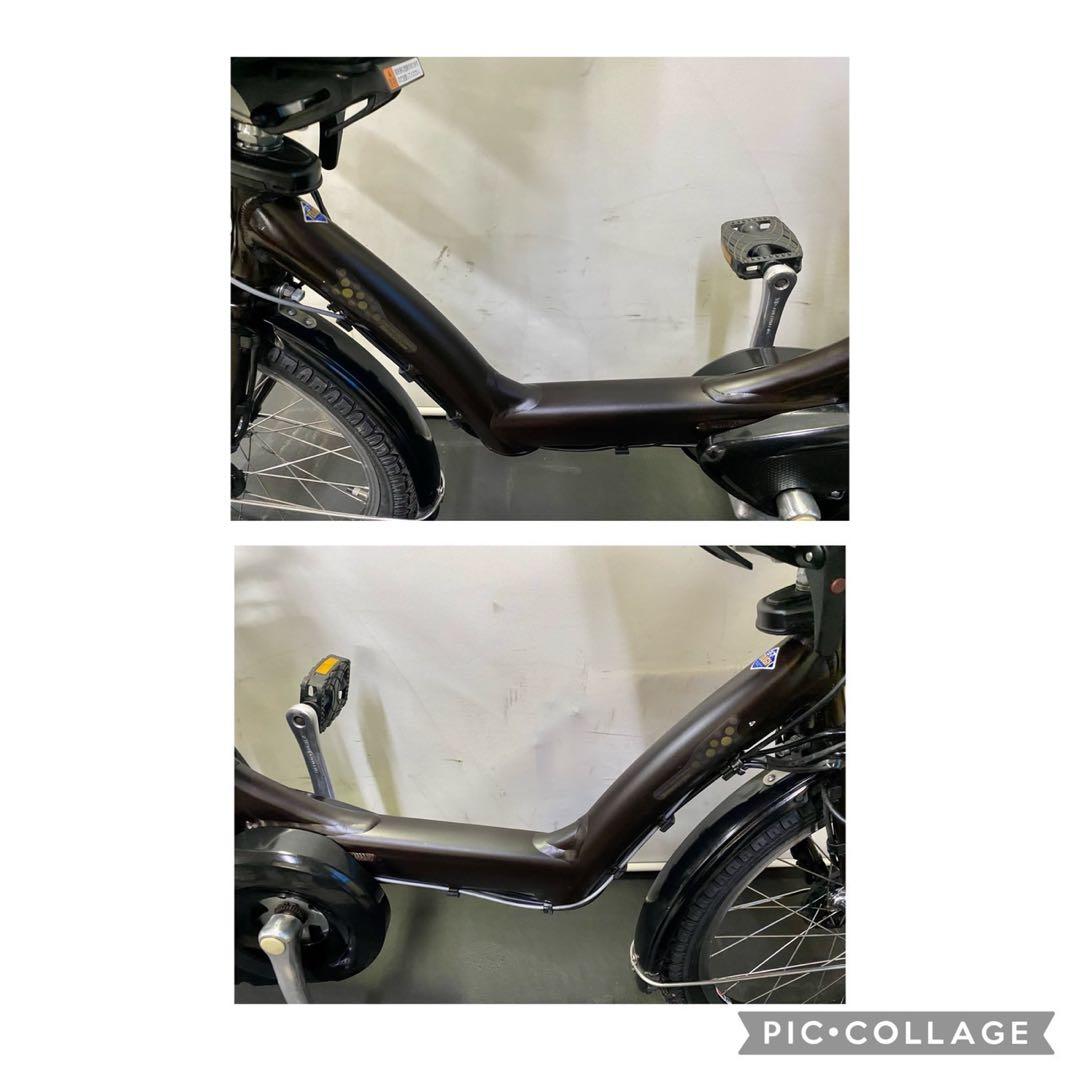 1年保証 ブリヂストン　20インチ　子供乗せ　3人乗り　茶色　電動アシスト自転車