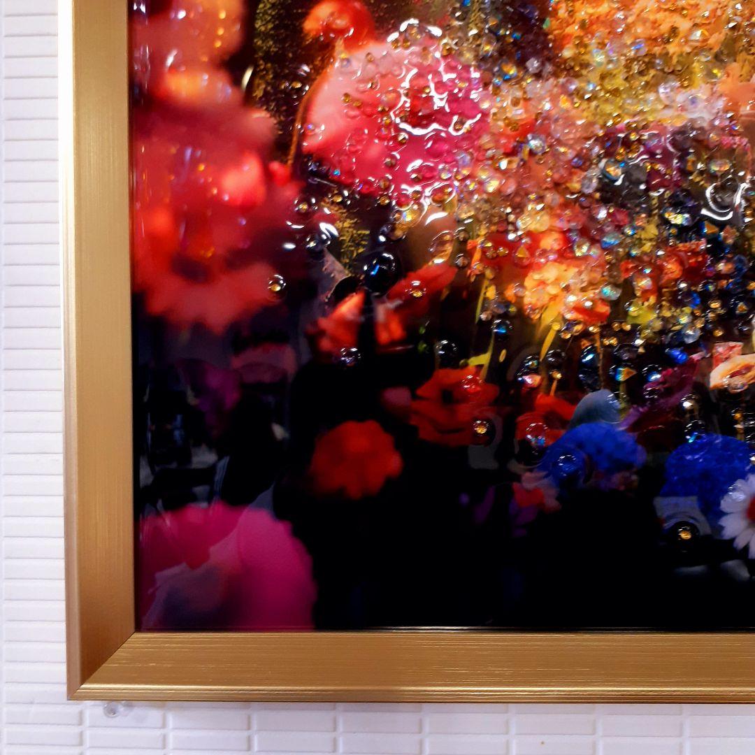 輸入雑貨　天然水晶石　『ヨーロッパ郊外・山奥の家』　クリスタルアート　ゴールド縁