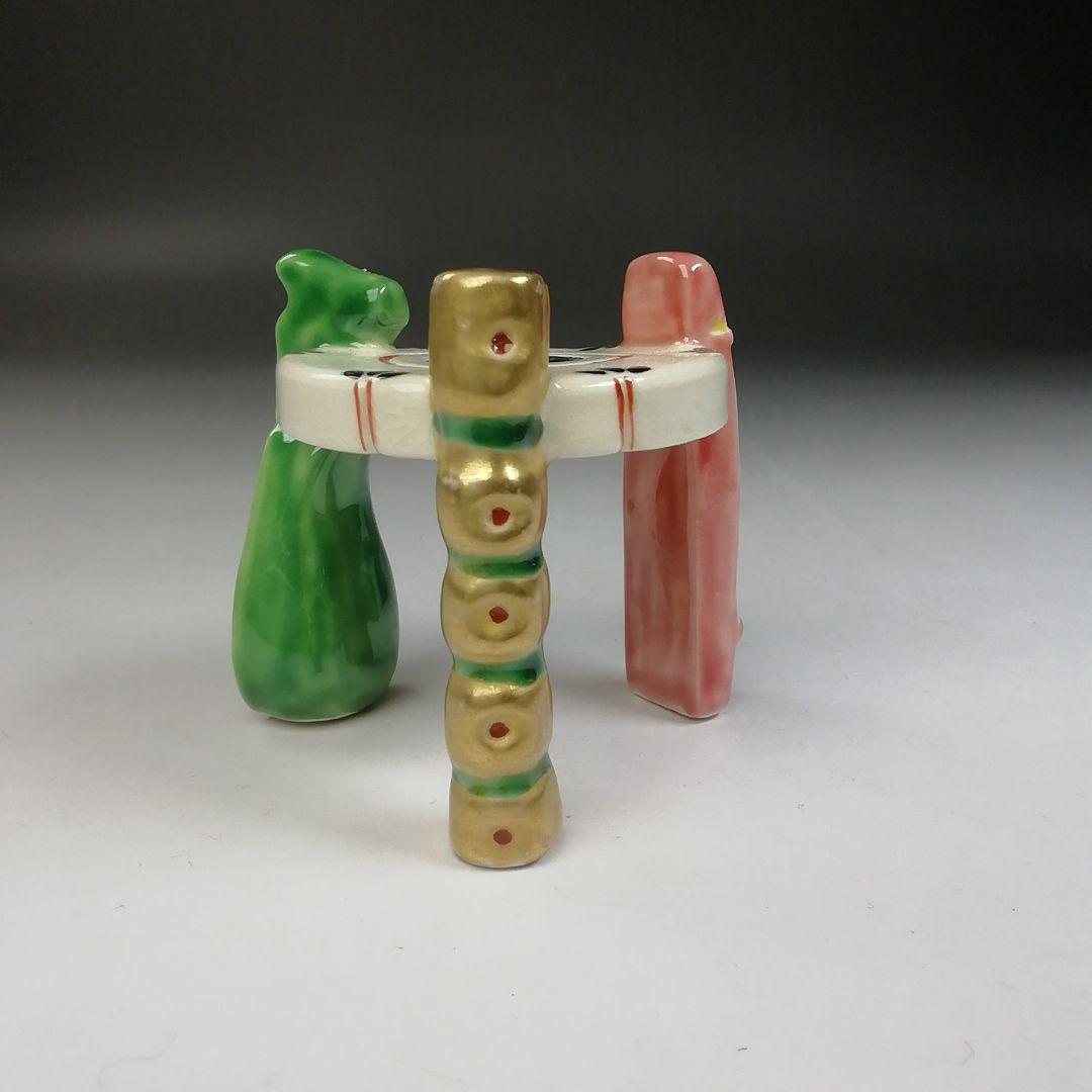 Ｔ７２２　蓋置　『楽器蓋置』『今岡三四郎 造』　共箱　茶道具