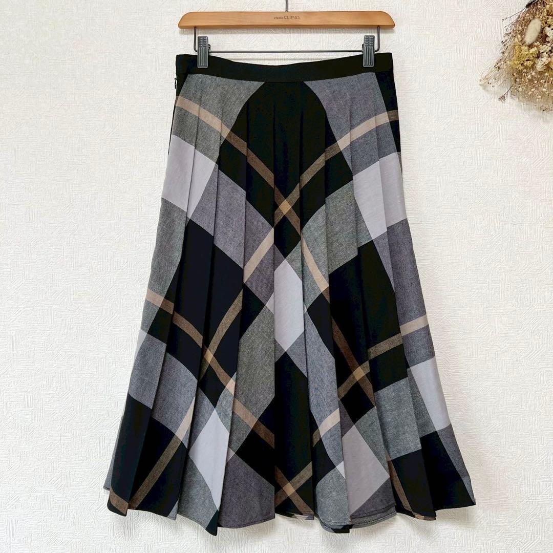 MARGARET HOWELL 22SS ラージチェックプリーツスカート Ⅱ