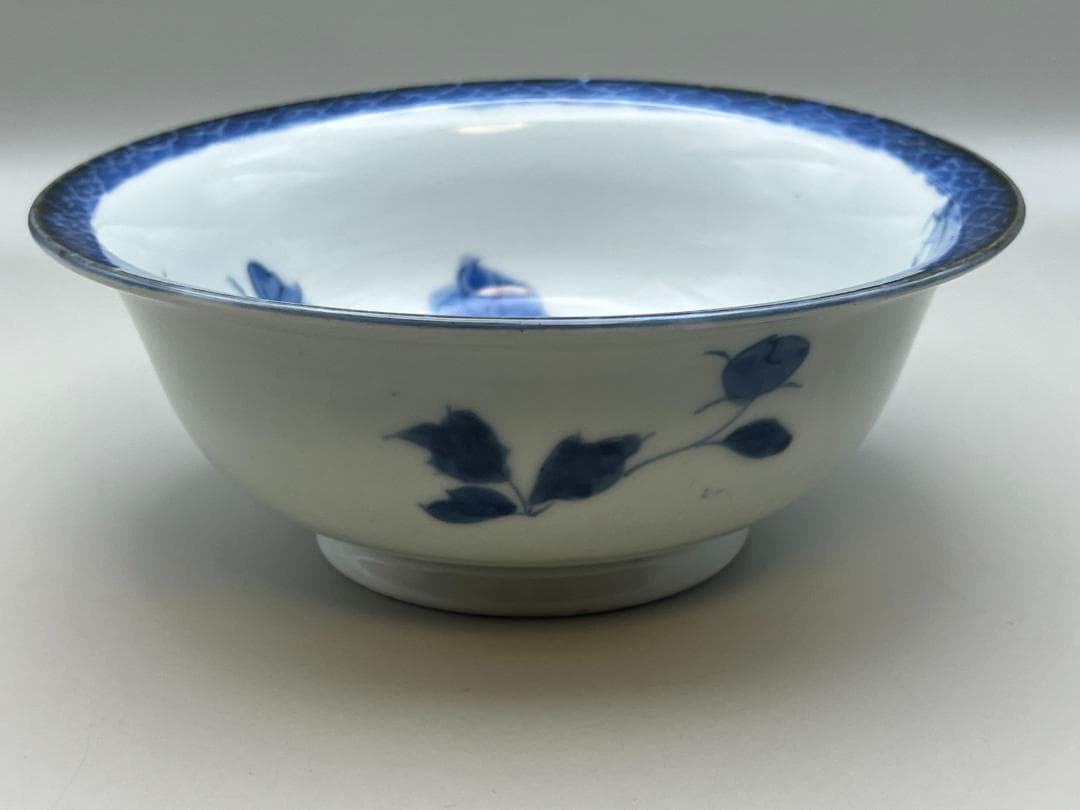 【海】古染付　清時代　花蝶文鉢　景徳鎮製　骨董品 時代品 美術品