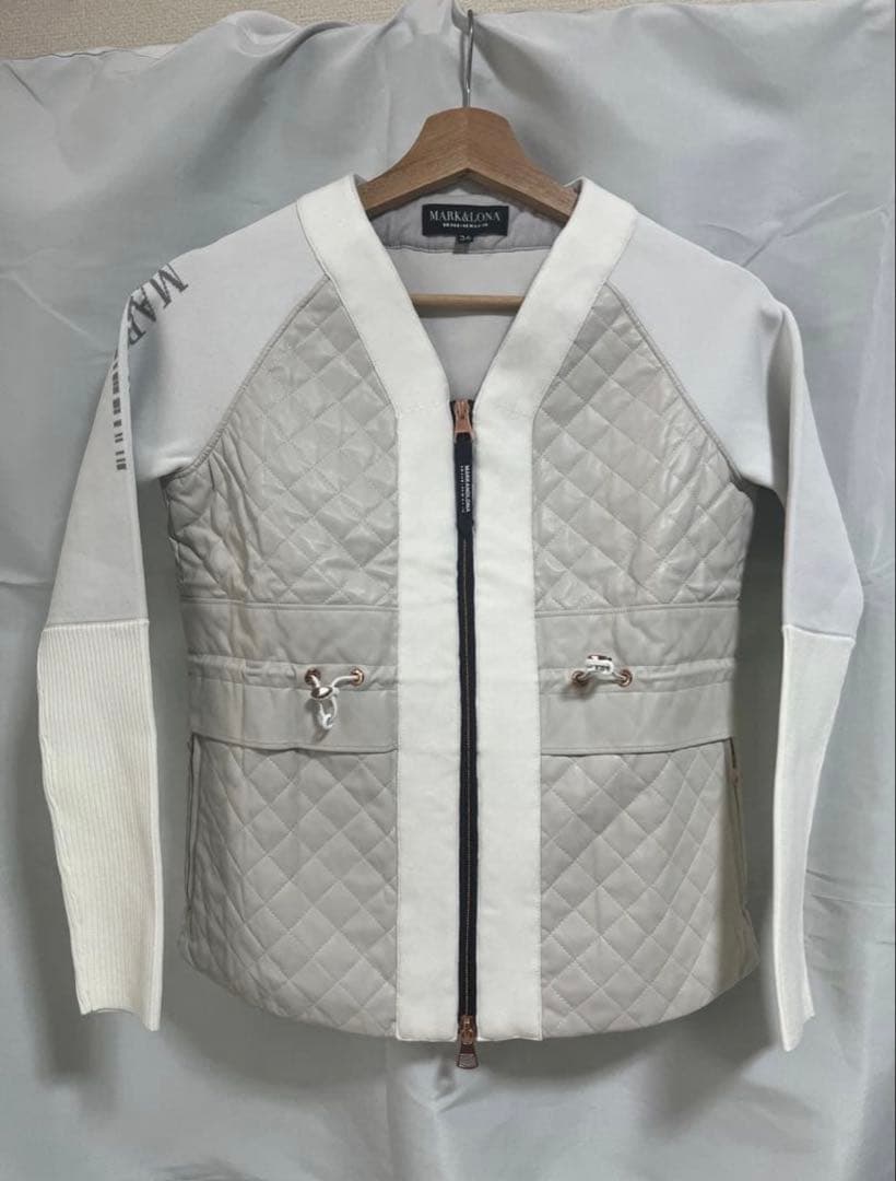 定価5.5万 MARK&LONA CODE キルティング ブルゾン 36 白 金