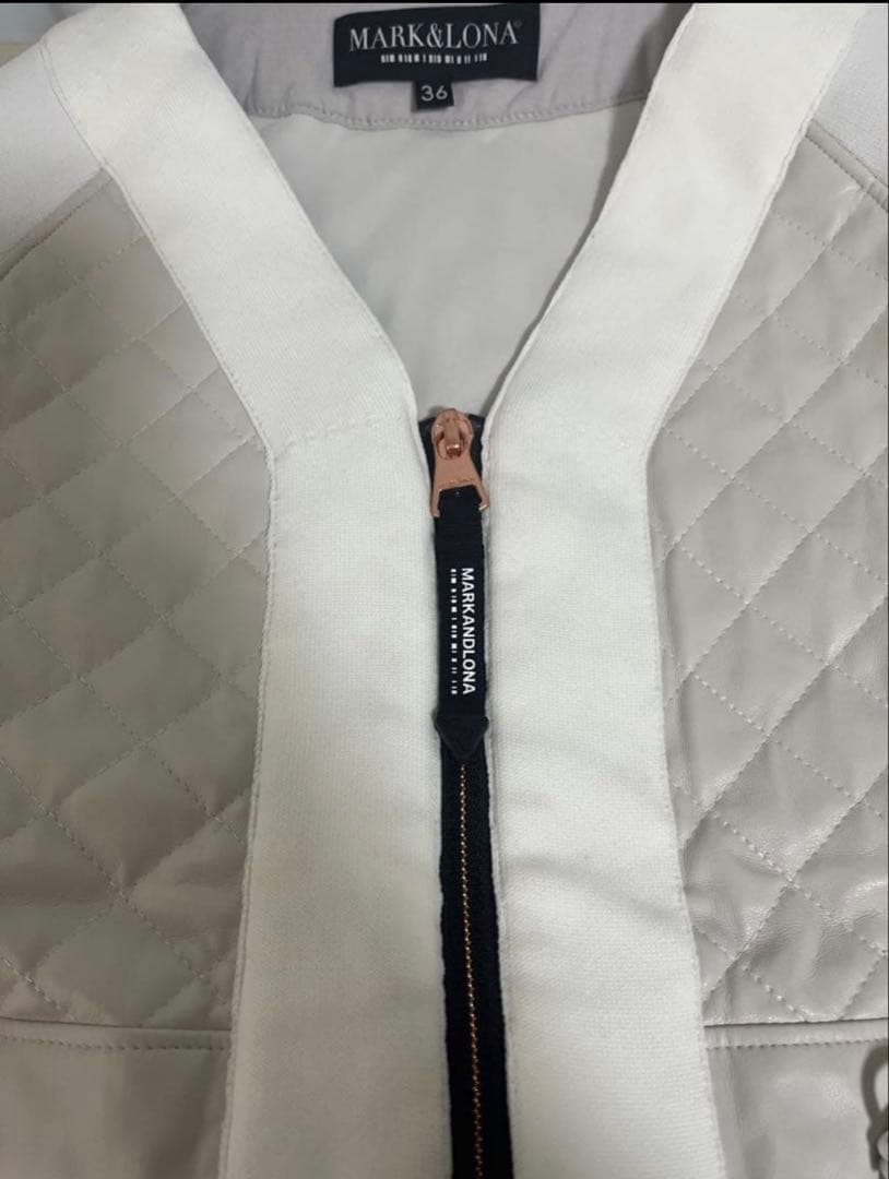 定価5.5万 MARK&LONA CODE キルティング ブルゾン 36 白 金
