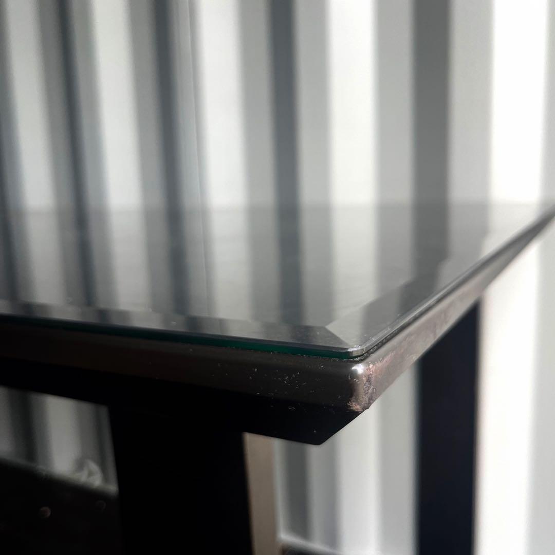 取付無料！松田家具 GT スタイリッシュモダンブラックガラスダイニングテーブル✨