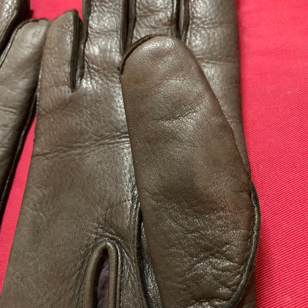 DENTS ダークブラウン レザー手袋　レア