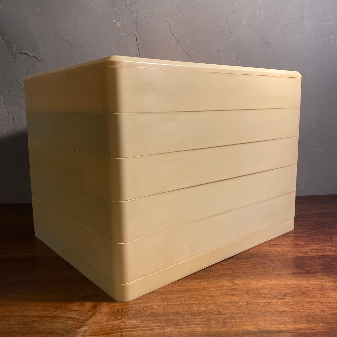 昭和レトロ 五段書類入れ 小引き出し 収納 レトロポップ スペースエイジ