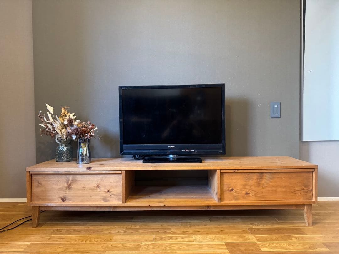 【美品】NEALDテレビボード180cm無垢材・家具職人オーダーメイド・ブラウン