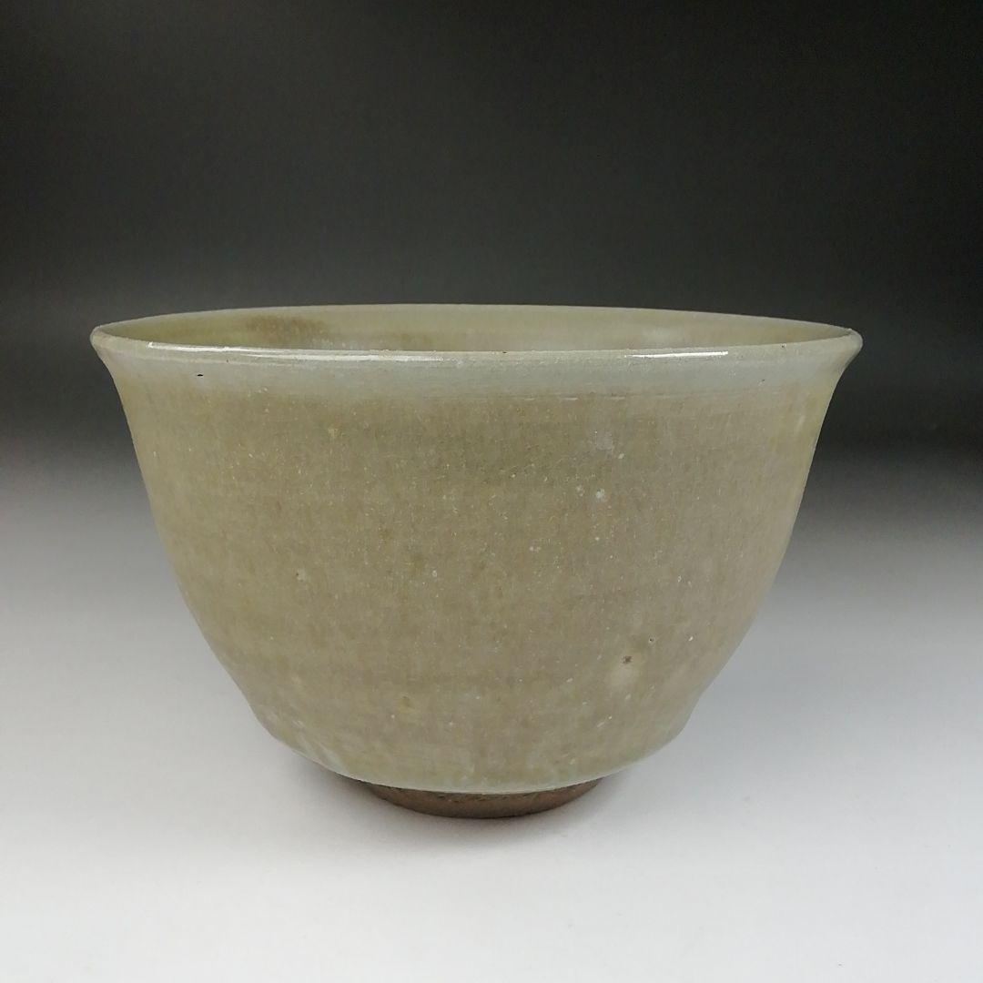 Ｔ３１９　茶碗　『灰釉　茶碗』『福海窯　水野鉐一 作』　共箱　抹茶碗　茶道具