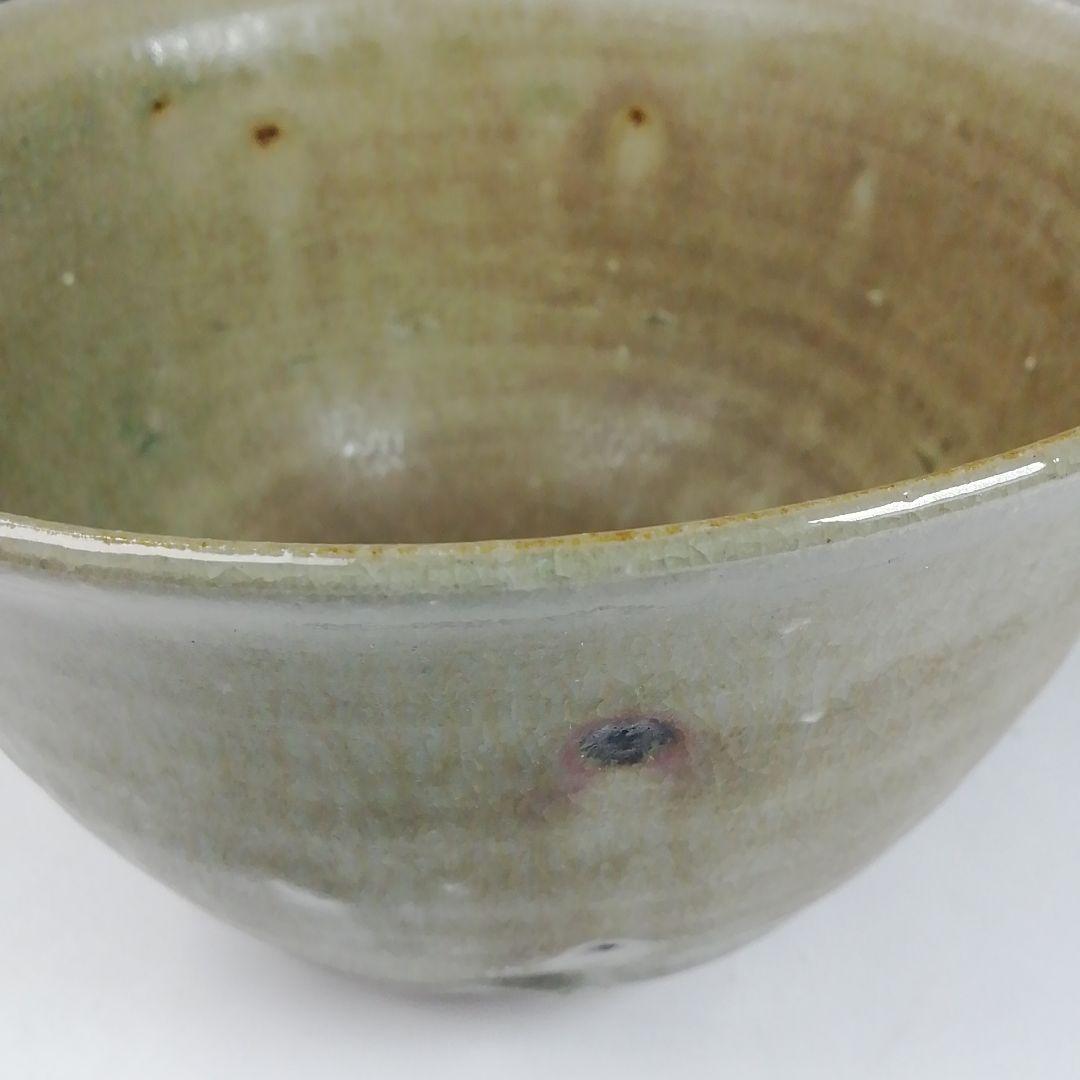 Ｔ３１９　茶碗　『灰釉　茶碗』『福海窯　水野鉐一 作』　共箱　抹茶碗　茶道具