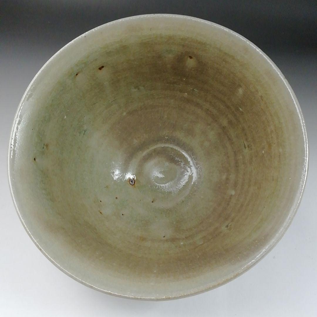 Ｔ３１９　茶碗　『灰釉　茶碗』『福海窯　水野鉐一 作』　共箱　抹茶碗　茶道具