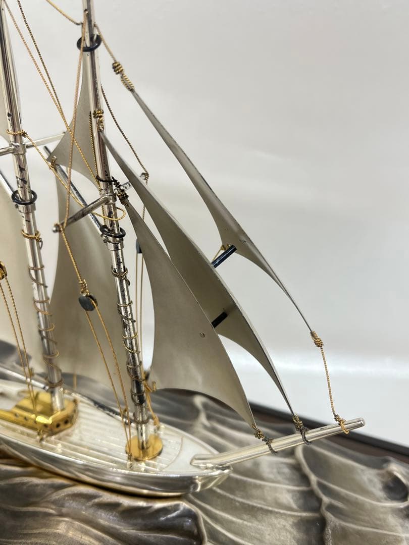 銀製　シルバー　SILVER 銀船　ヨット　置物　オブジェ　工芸品