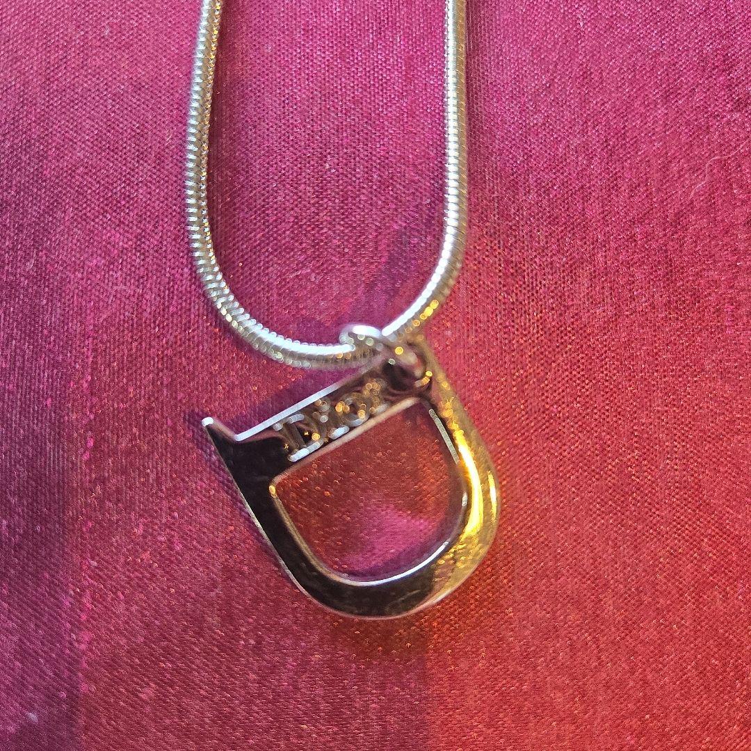 【Dior】シルバー D型ペンダント ネックレスとイヤリングセット