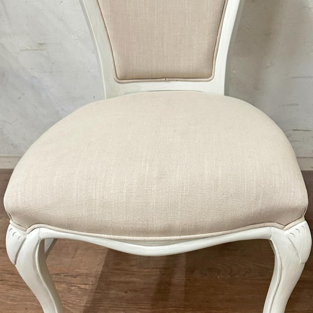 ハンプトンシリーズ　アンティーク風 ロココ調チェア　シングルチェア