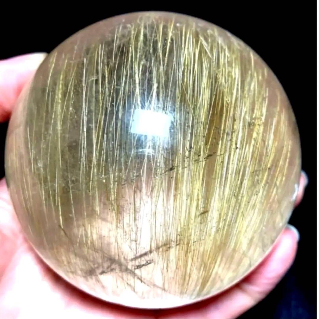 超特大　78mm ゴールドルチルクォーツ　金針水晶　パワーストーン