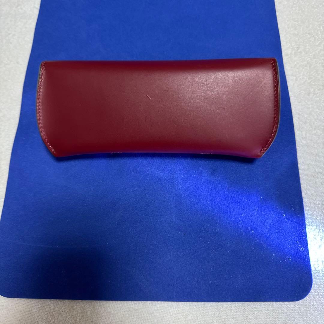 ソメスサドル　レザー製 赤 メガネケース