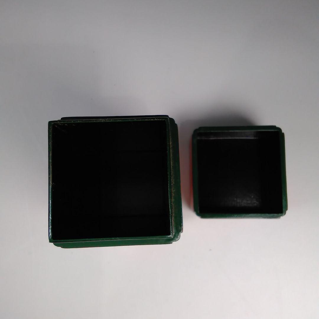 ア127 『加州　大井好雲斎』作『加賀蒔絵　一閑四方　朱瓜緑巻莨入　共箱』茶道具