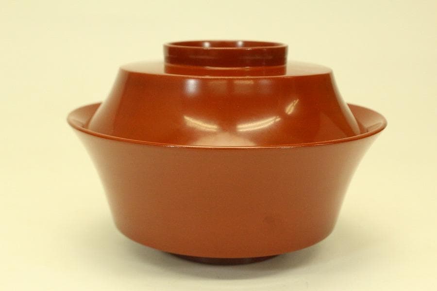 輪島塗 朱漆 沈金黒 風景蓋 八客(ZE460)