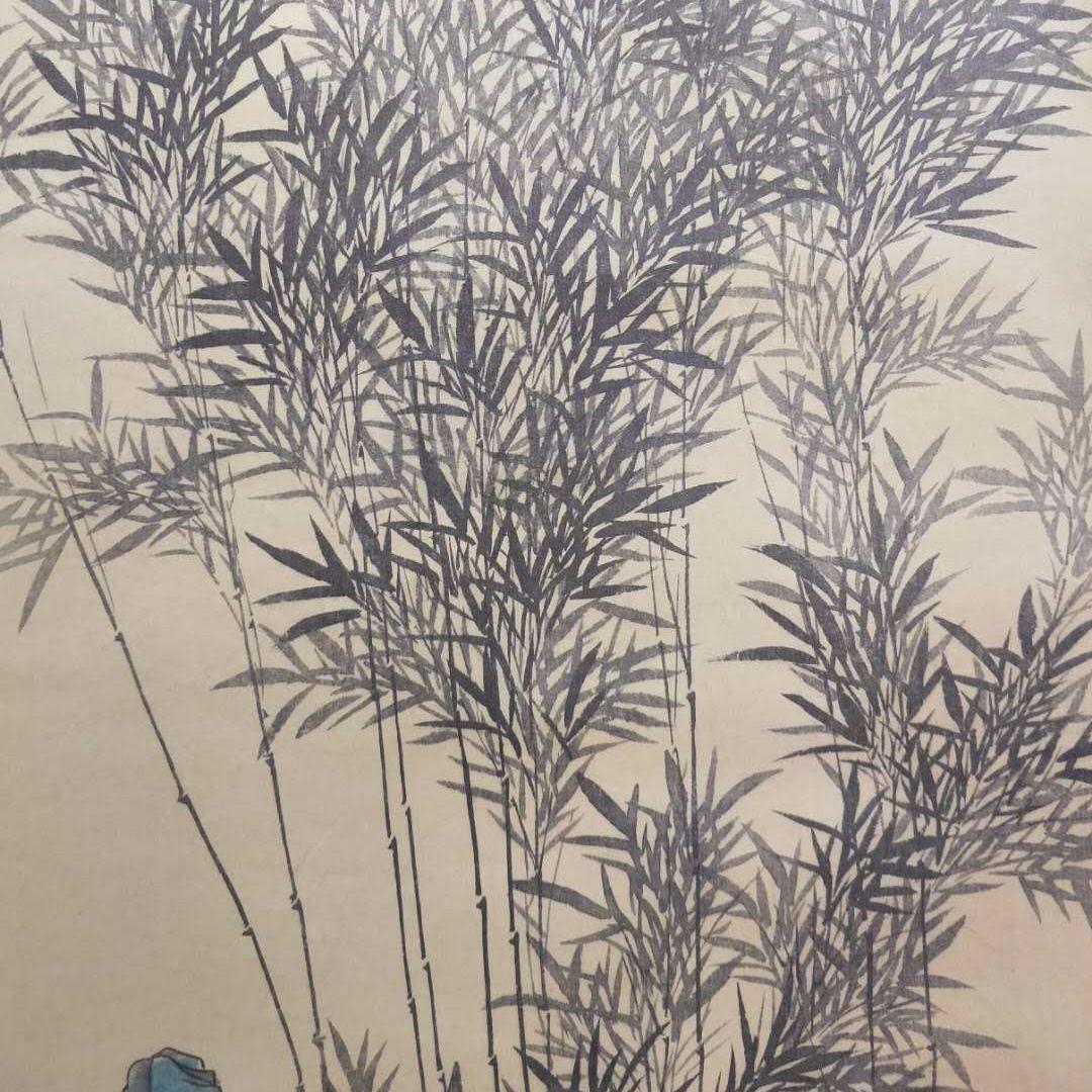 張大千国画“竹林七賢”骨董山水画