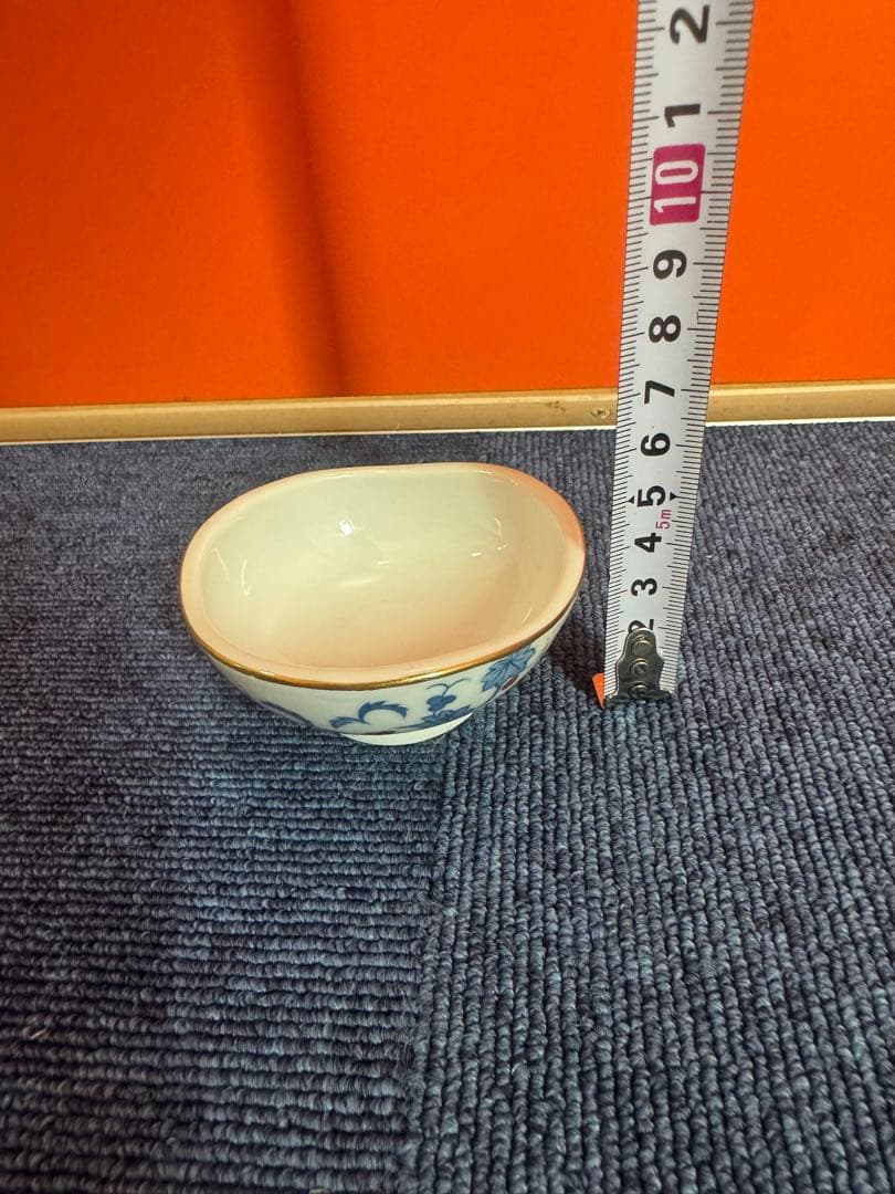 1700 深川製磁　花柄小鉢　8客　8cm 金彩