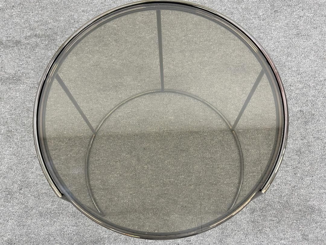 アルフレックス■CLIPS　ラウンド　サイドテーブル　直径40cm　ガラス　黒