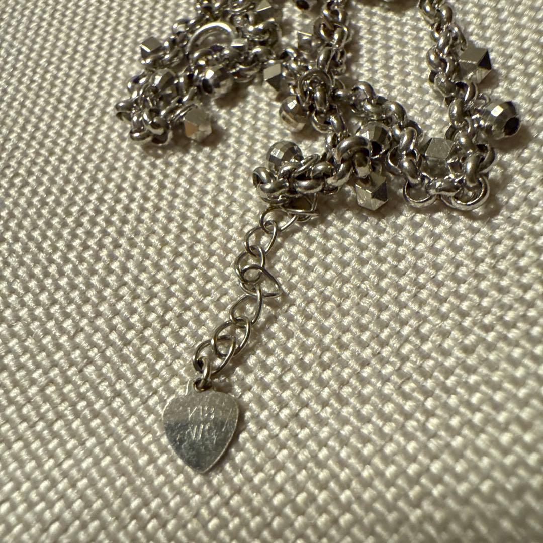 シルバー ビーズ付きアンクレット