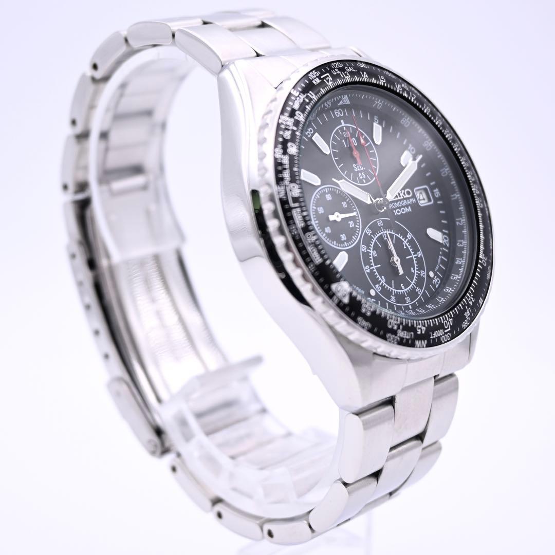 SEIKO 7T92-0CF0 フライトマスター クロノグラフ 腕時計 新品電池