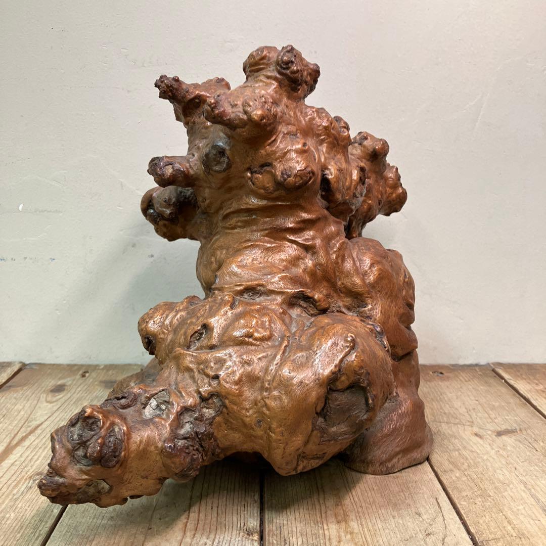 E-4 天然木 銘木 木材 瘤 コブ 根っこ 自然木 木製オブジェ 置物 木工