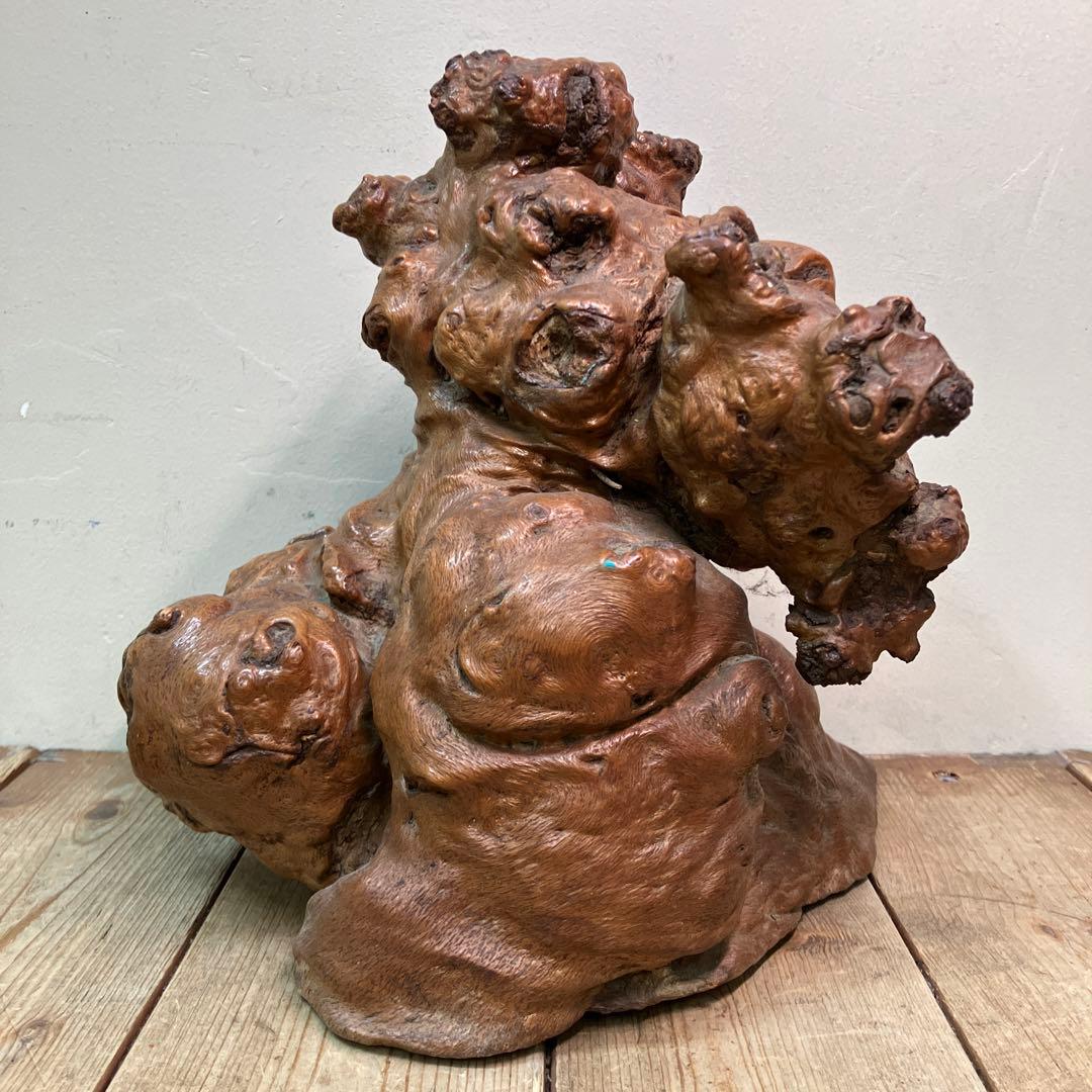 E-4 天然木 銘木 木材 瘤 コブ 根っこ 自然木 木製オブジェ 置物 木工