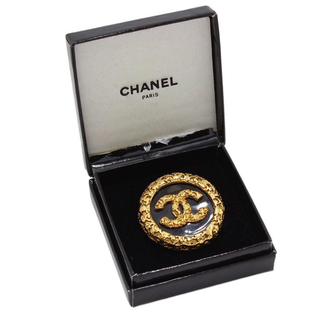 Q2876 美品 シャネル ココマーク ラウンド ブローチ