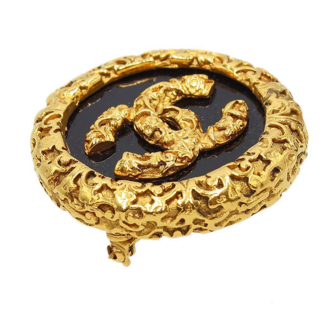 Q2876 美品 シャネル ココマーク ラウンド ブローチ