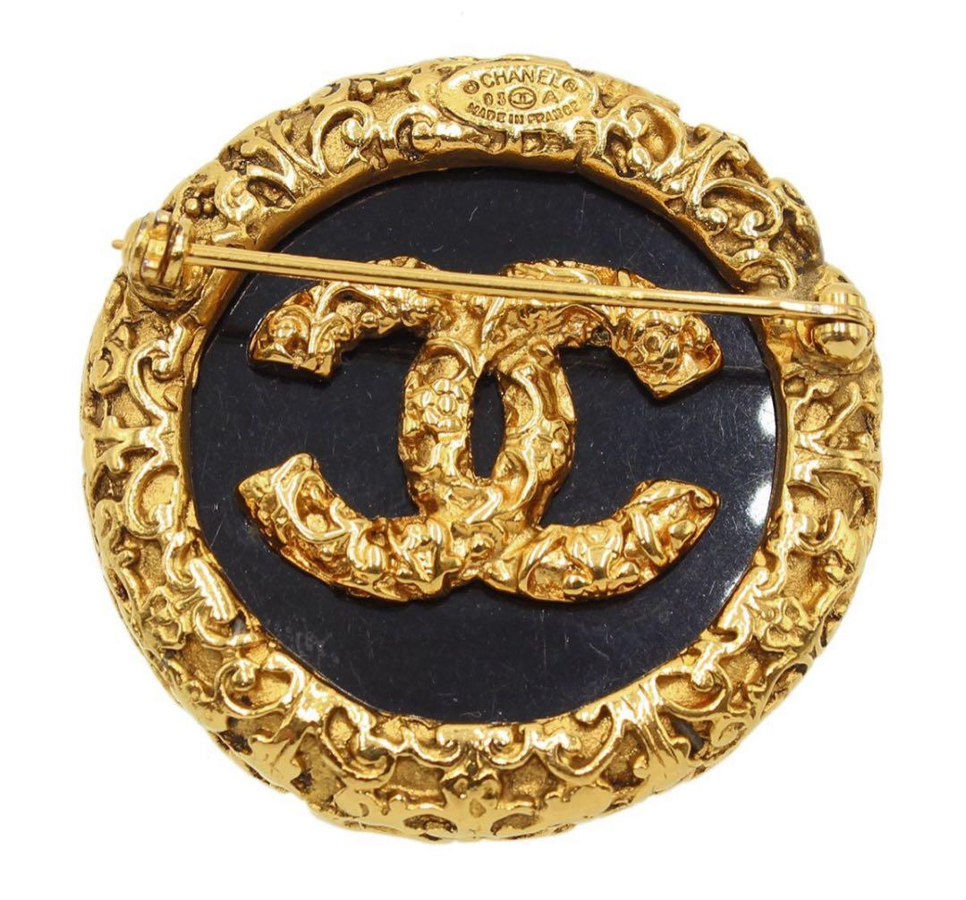 Q2876 美品 シャネル ココマーク ラウンド ブローチ