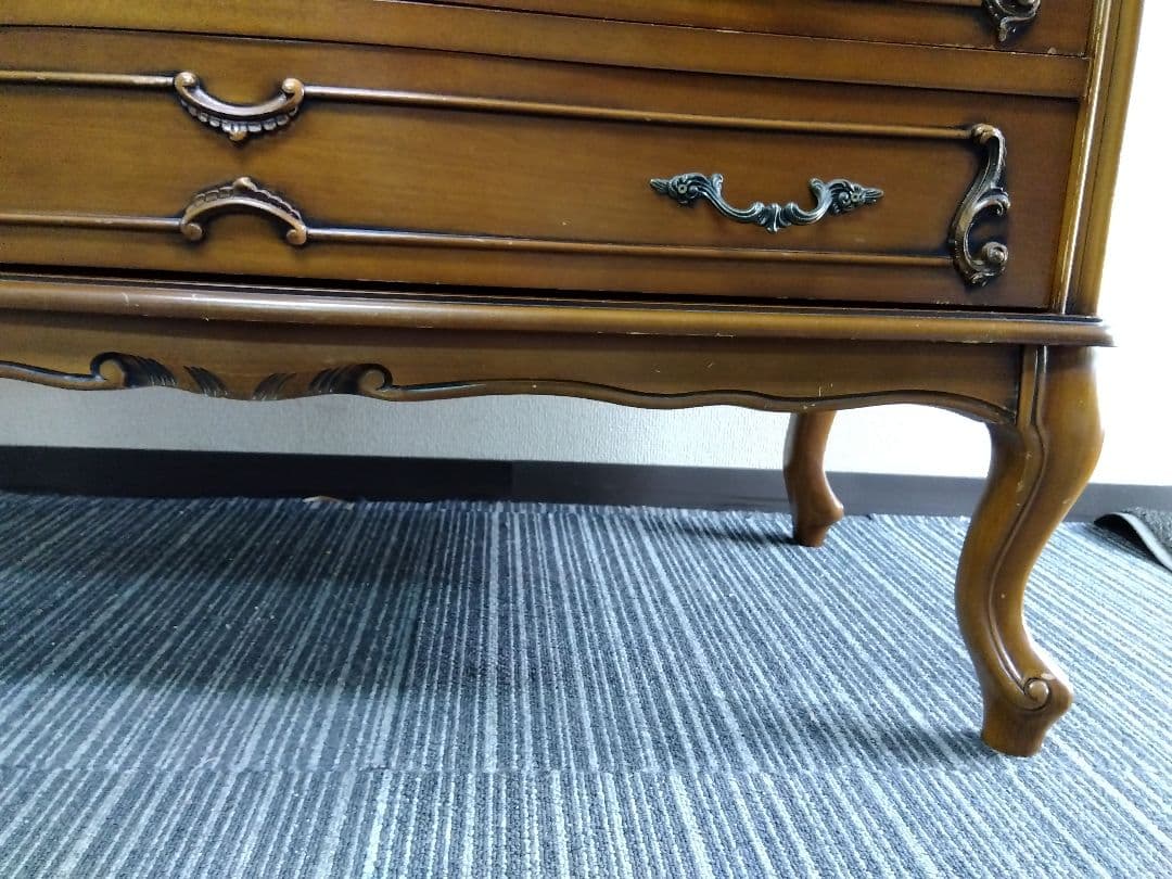 【送料無料】イタリア製　4段チェスト　猫脚　アンティーク　ヨーロピアン　f447