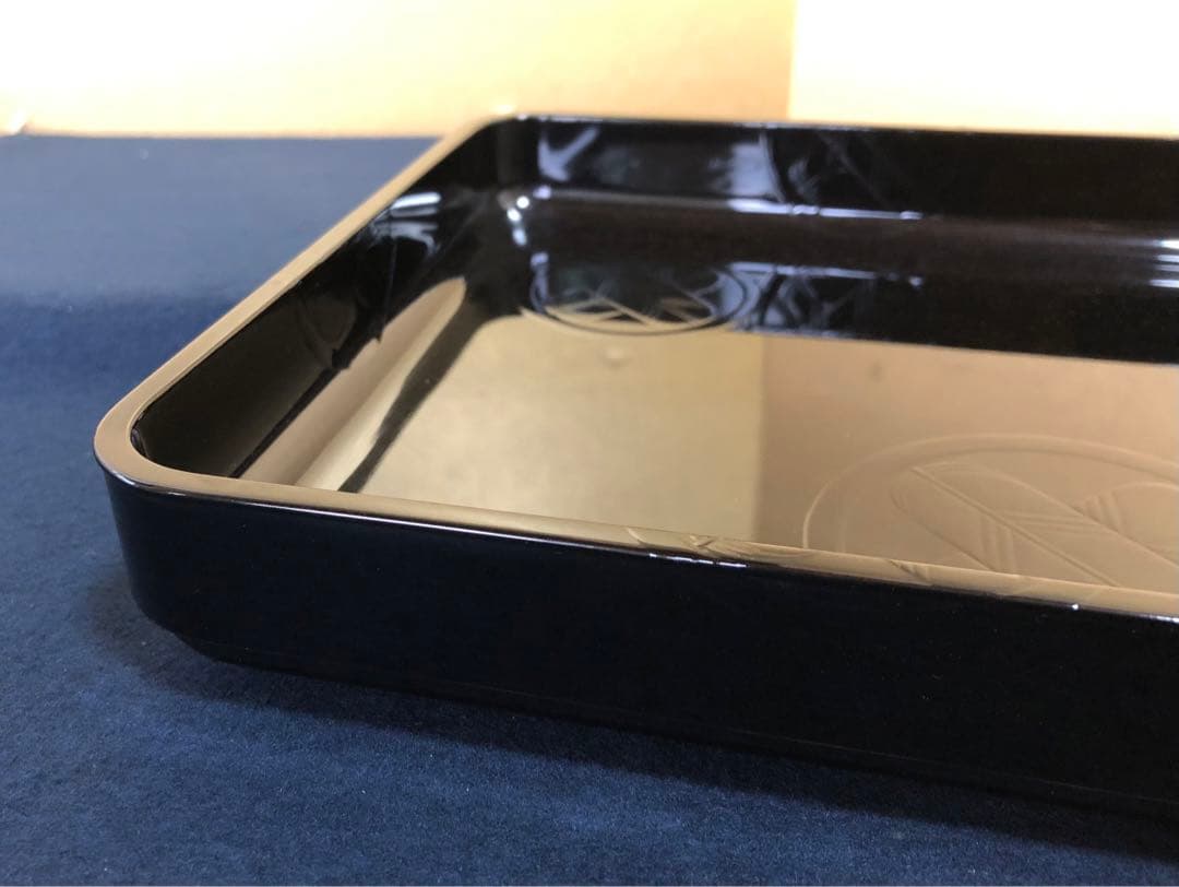 割引❗️《R》黒塗 小廣盆 紋 塗師 三木表悦 木製漆器 共箱 250905H3